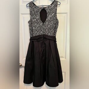 Black with Silver Embroidery Sequin Bodice Party/Cruise